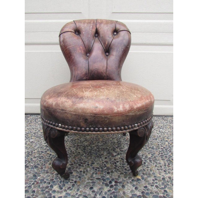 Antique English Leather Child’s Chair For Sale In San Francisco - Image 6 of 17