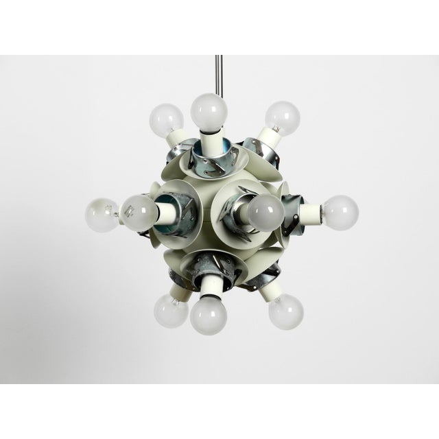 Gray Space Age Atomic Metal Ceiling Lamp with 12 Glass Spheres in Light Gray from Kaiser Leuchten For Sale - Image 8 of 13