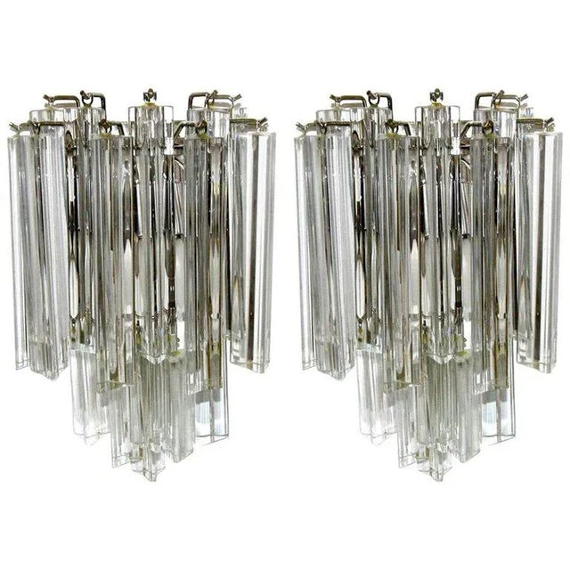 Venini Italian Triedi Glass Wall Sconces - a Pair For Sale - Image 12 of 12