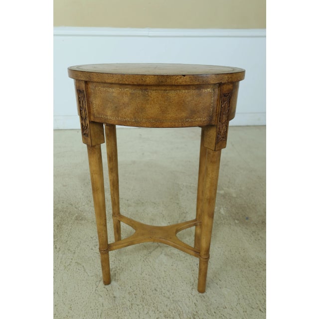 Leather Wrapped 1 Drawer Occasional Table or Nightstand For Sale - Image 9 of 10