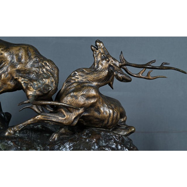 Metal Thomas Cartier, The Stag Fight, Early 20th Century, Bronze For Sale - Image 7 of 18
