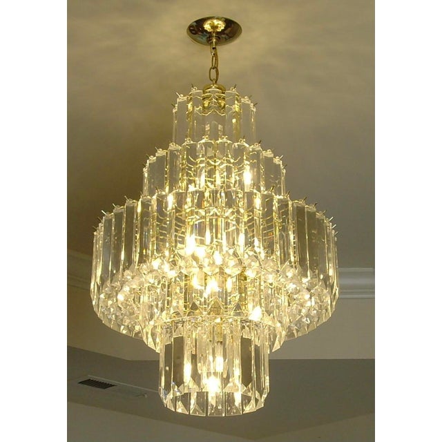 1960s Lucite Modern 7-Tier Chandelier For Sale - Image 4 of 13