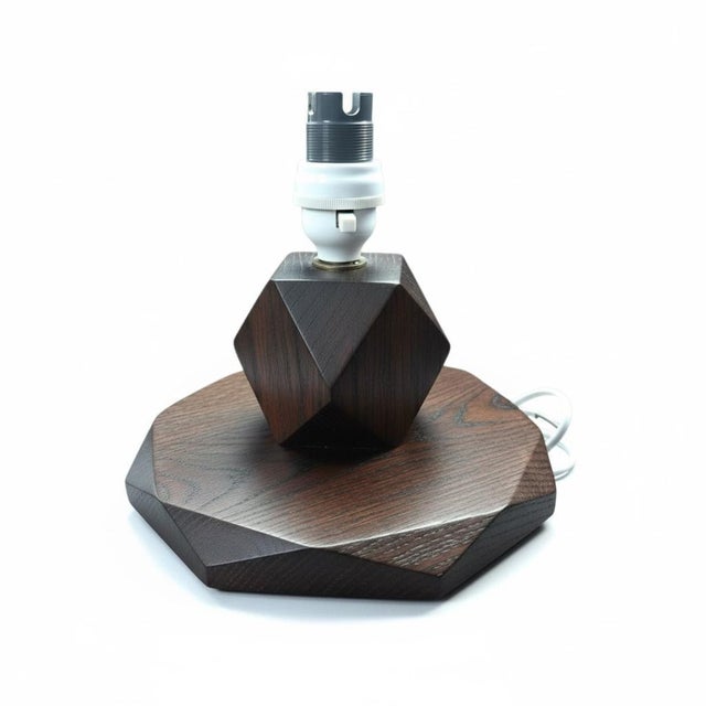 Wood Antique Arts and Crafts Oak Table Lamp from Heals of London, 1920s For Sale - Image 7 of 9