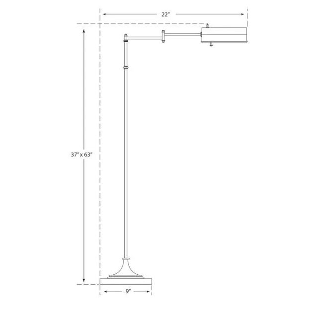 Traditional Chapman & Myers for Visual Comfort Signature Dorchester Swing Arm Pharmacy Floor Lamp in Polished Nickel For Sale - Image 3 of 3