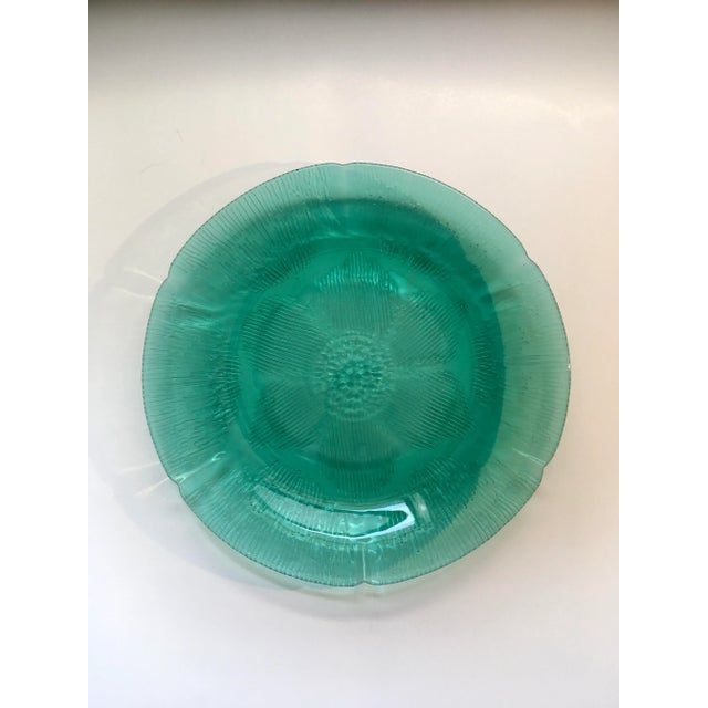 Vintage Forte Crisa Green Glass Plates- Set of 4 For Sale - Image 4 of 13