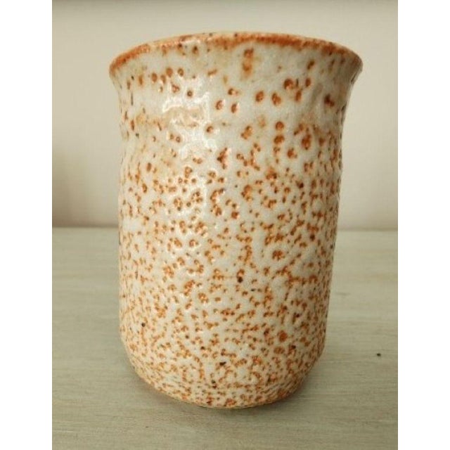 Rust and Cream Textured Studio Pottery Vessels, Set of 5 For Sale - Image 9 of 13