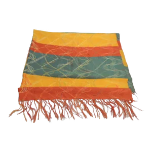 Large Antique Green & Yellow Turkish Woven Cloth or Portiere.