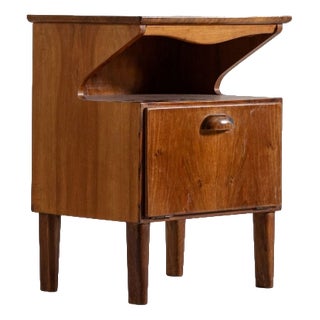 Wooden Bedside Table with Pull-Out Top attributed to Mario Cereghini, 1940s For Sale