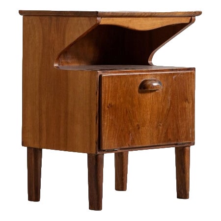 Wooden Bedside Table with Pull-Out Top attributed to Mario Cereghini, 1940s For Sale