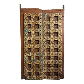 Old Antique Painted Indian Doors For Sale
