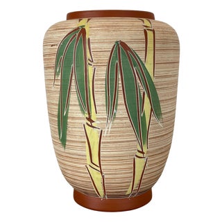 Colorful Abstract Bamboo Ceramic Pottery Vase from Eiwa Ceramics, Germany, 1960s For Sale
