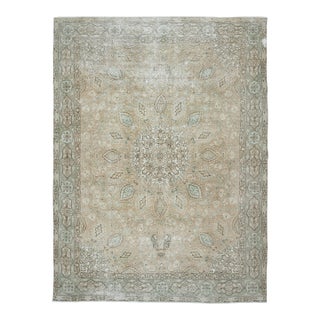 1970s Vintage Persian Handknotted Wool Brown Oversize Area Rug For Sale