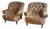Pair of George Smith Style Tufted Club Chairs For Sale