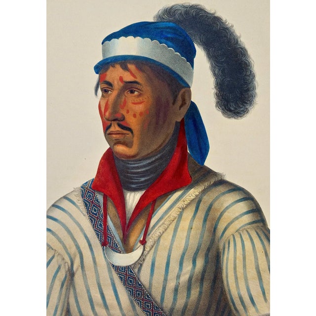 Apauly-Tustennuggee: Hand-Colored McKenney & Hall Folio-Sized Lithograph, 1843 For Sale - Image 4 of 5