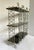 Mid-Century Hollywood Regency Silver-Tone Metal Tabletop Étagère With Black Glass Shelves For Sale - Image 11 of 12