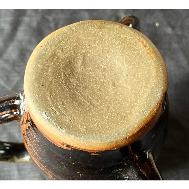 Brown Vintage Studio Pottery 3 Handled Loving Cup For Sale - Image 8 of 8