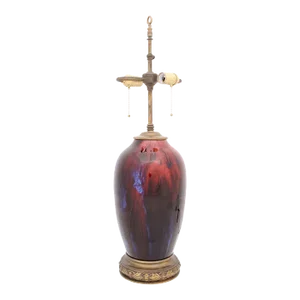 Early 20th Century Chinese Flambé Porcelain Lamp