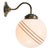 French bistro wall lamp White opaline glass with 3 gold lines Brass wall piece and arm diameter brass wall mount: 10 cm /...