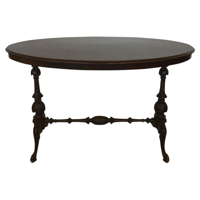 1970 English Traditional Oval Mahogany Table Chairish