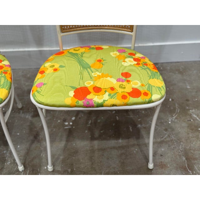 1960s Milo Baughman for Thayer Coggin - Pair Cane + Metal Peacock Chairs - Organic Modern For Sale - Image 9 of 10