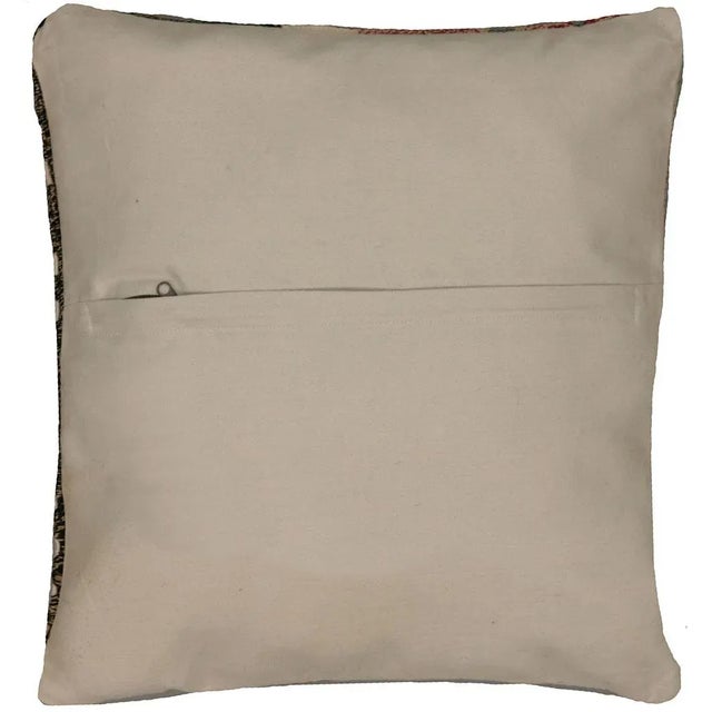 1960s Turkish Oushak Pillow. Hand sewn with fragments of Turkish hand made Oushak wool carpets. Fiber fill. Oushak in...