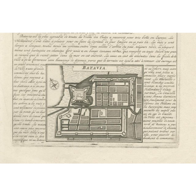 Antique View of Surat and Plan of Batavia, 1719 For Sale - Image 4 of 10