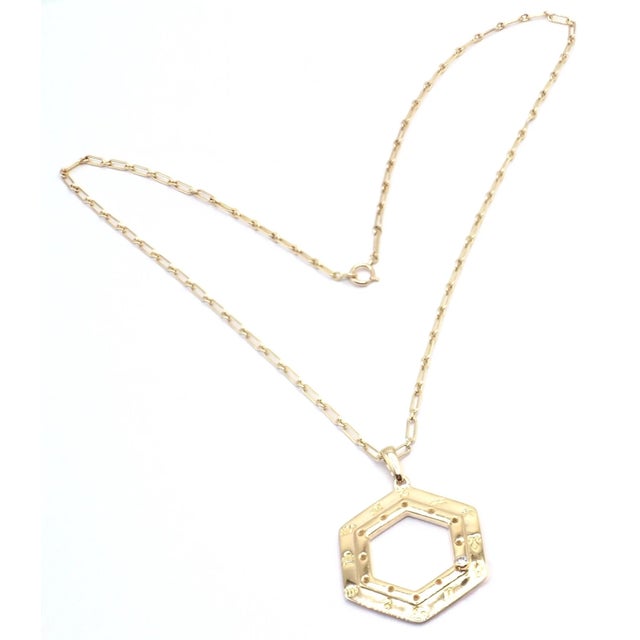 Vintage Cartier Zodiac Yellow Gold Diamond Pendant Link Chain Necklace For Sale In Philadelphia - Image 6 of 13