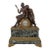 French Empire Patinated & Gilt Bronze Apollo & Diana Figural Mantel Clock, Verde Antico Marble, C. 1830 For Sale