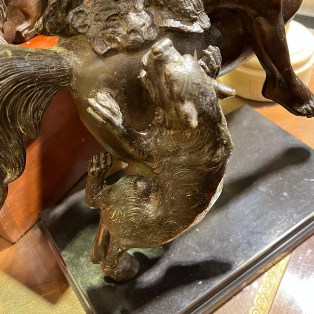 Bronze Sculpture of american Indian Fighting Off Mountain Lion For Sale - Image 12 of 12