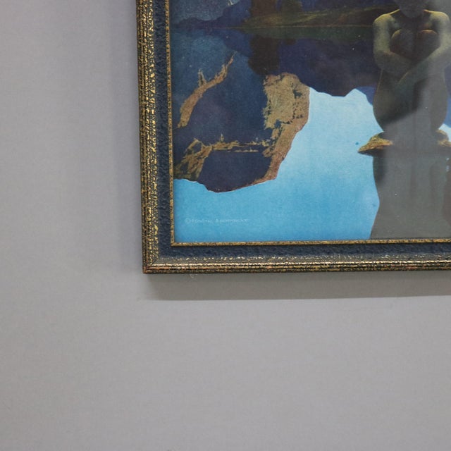 Antique Maxfield Parrish Art Deco Print “Evening” Circa 1930 For Sale - Image 4 of 10