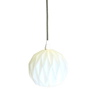 Mid-Century Modern Scandinavian Style White Acrylic Origami Pendant Lamp, 1960s For Sale