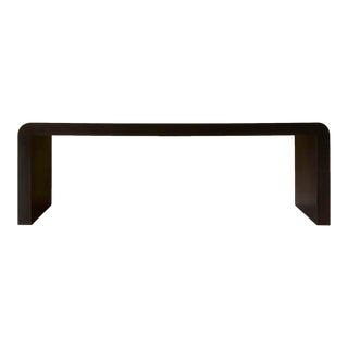 Post Modern Memphis Style Matte Black Waterfall Edge Console Table For Sale