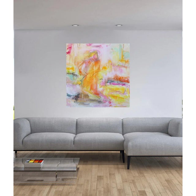 "Monk in the Garden" by Trixie Pitts Large Minimalist Abstract Oil Painting For Sale - Image 9 of 13