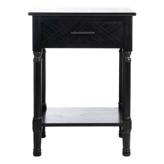 Peyton 1 Drawer Accent Table in Black For Sale