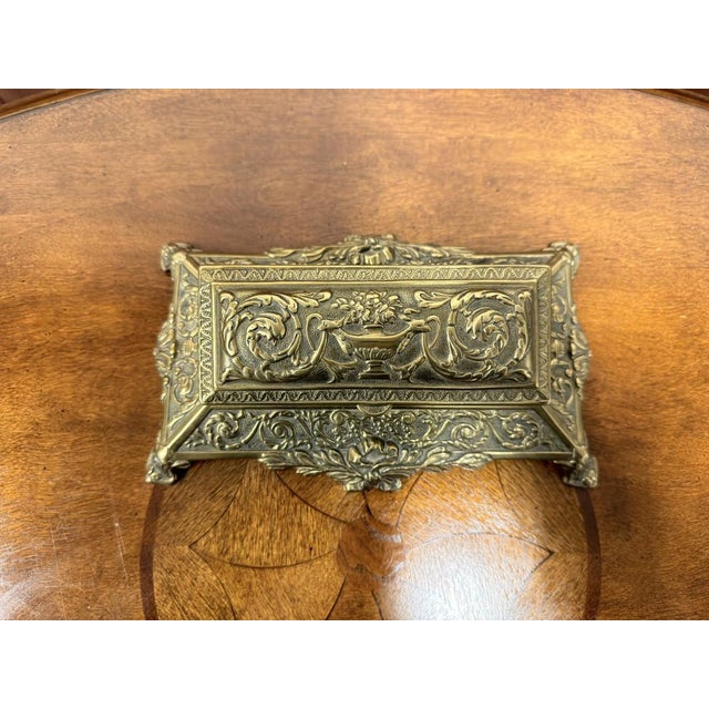 Brass Inkwell with Letter Holder and Stamp Box, Set of 2 For Sale - Image 12 of 13