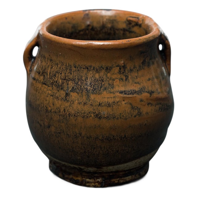 Chinese Petite Glazed Apothecary Jar, C. 1900 For Sale