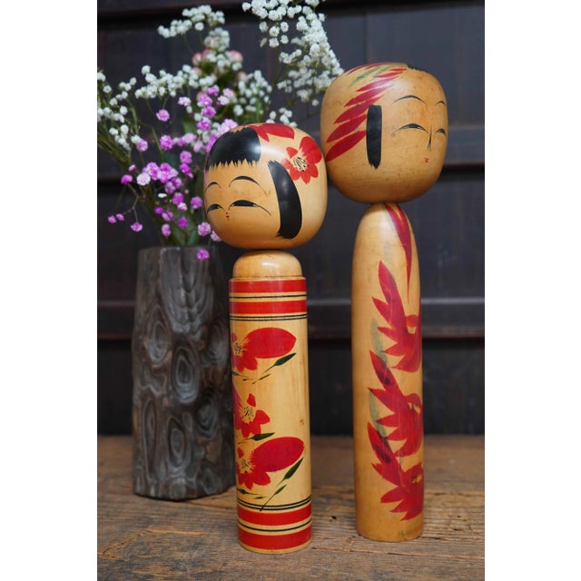 Vintage Traditional Kokeshi, Japan, 1950s, Set of 2 For Sale - Image 4 of 9