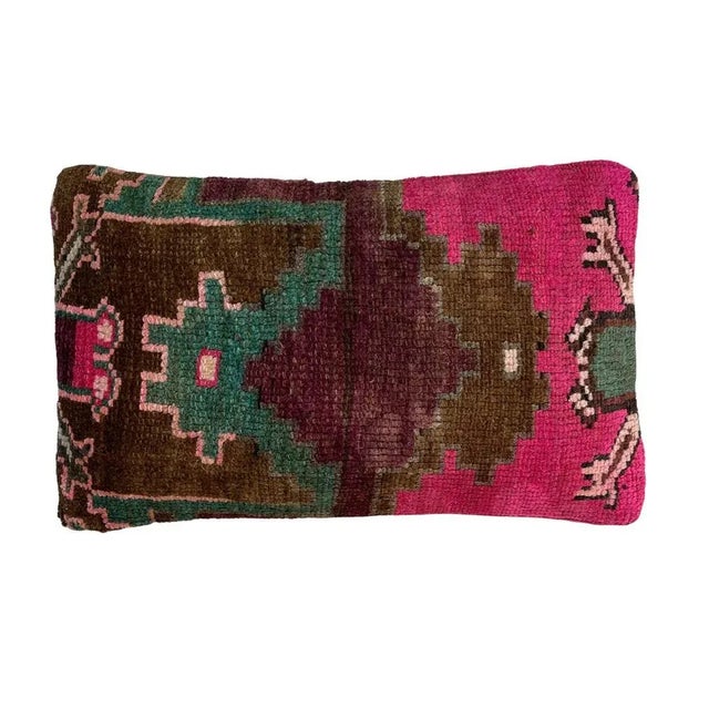 Vintage Handmade Rug Cushion Cover For Sale - Image 11 of 11