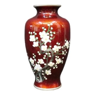 Early 20th Century Japanese Red Enamel Vase For Sale