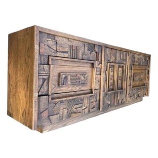 1970’s Mid-Century Modern Oak Lane Brutalist Sideboard For Sale