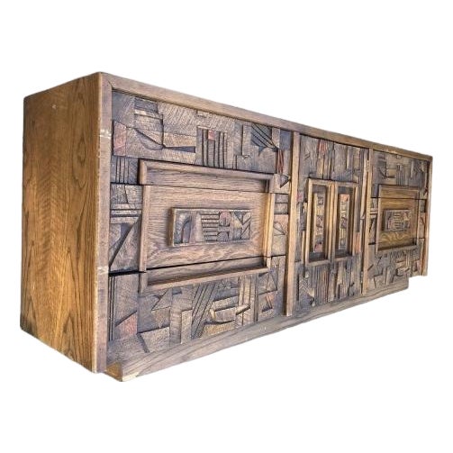 1970’s Mid-Century Modern Oak Lane Brutalist Sideboard For Sale