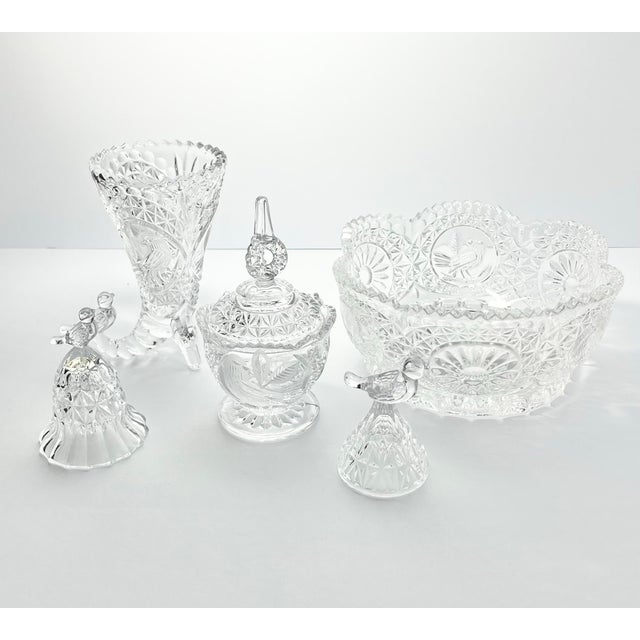 Contemporary 1990s Hofbauer “Byrdes” Crystal Dinnerware Serving Hostess & Decor Set - 5-Piece For Sale - Image 3 of 11