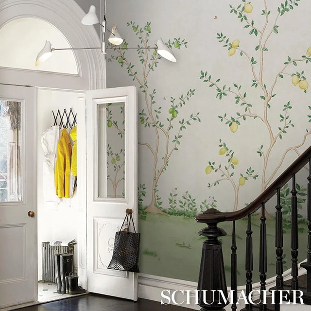 Schumacher Citrus Blossom 2 Panel Set Wallpaper In Cream For Sale In New York - Image 6 of 6