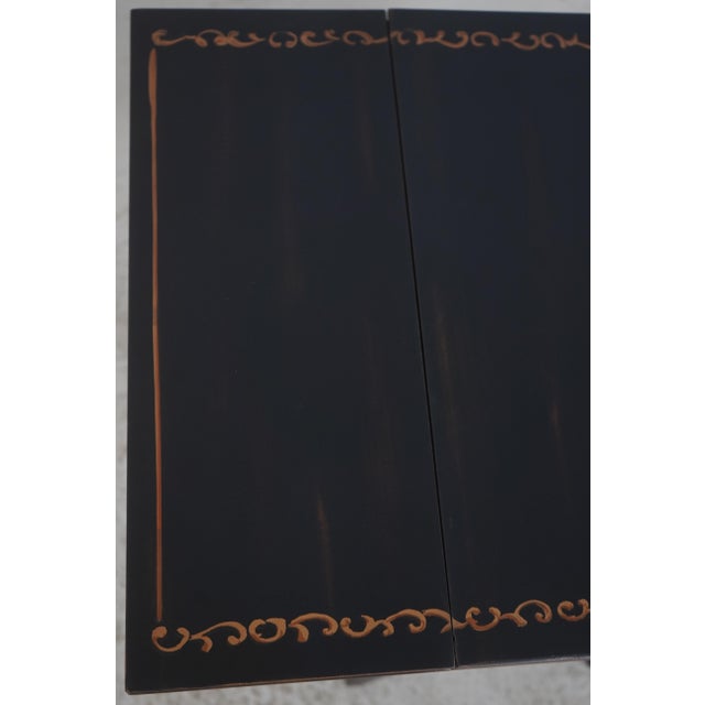 Wood Sherrill Black & Gold Crackle Paint Pembroke Drop Leaf Table For Sale - Image 7 of 17