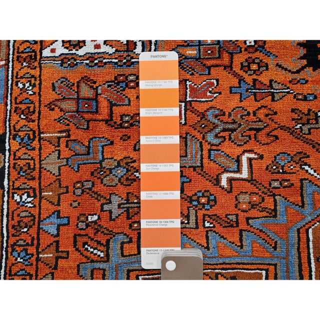 Vintage Persian Heriz Medallion Rug, Rust, 1960s For Sale - Image 9 of 12