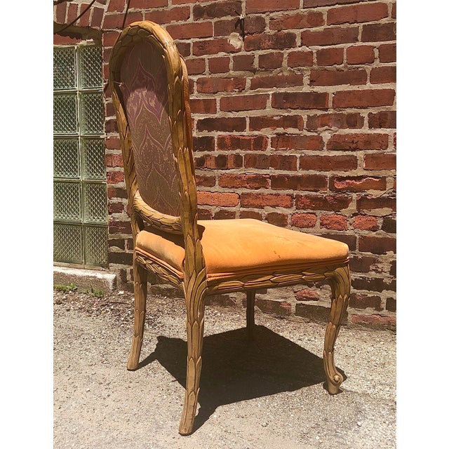 Carved Palm Beach Style Dining Side Chairs- a Pair | Chairish