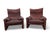 Animal Skin Burgundy Leather Lounge Chairs by V. Magistretti for Cassina, 1973, Set of 2 For Sale - Image 7 of 15