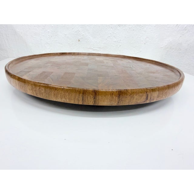 Brown Teakwood Turntable by Digsmed, Denmark, 1960s For Sale - Image 8 of 8