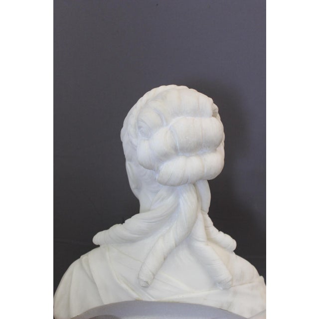 H. F. Iselin, Bust of a Woman, 1873, Carrara Marble For Sale - Image 11 of 17