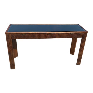 Mid Century American of Martinsville Fluted Smoked Mirror Console Table For Sale